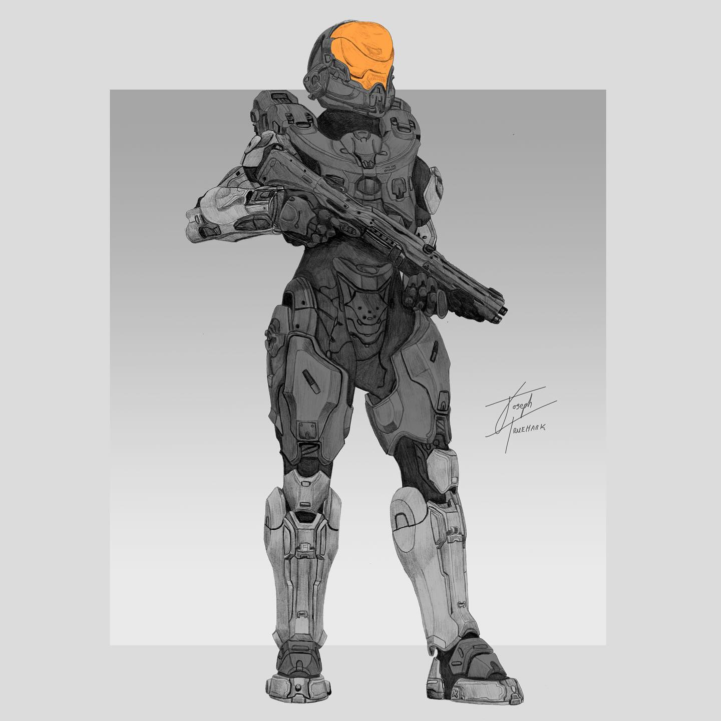 Kelly-087 depicted in a traditional illustration by thehaloenthusiast.