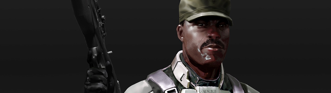 Halo Encyclopedia 2022 art of Avery Johnson