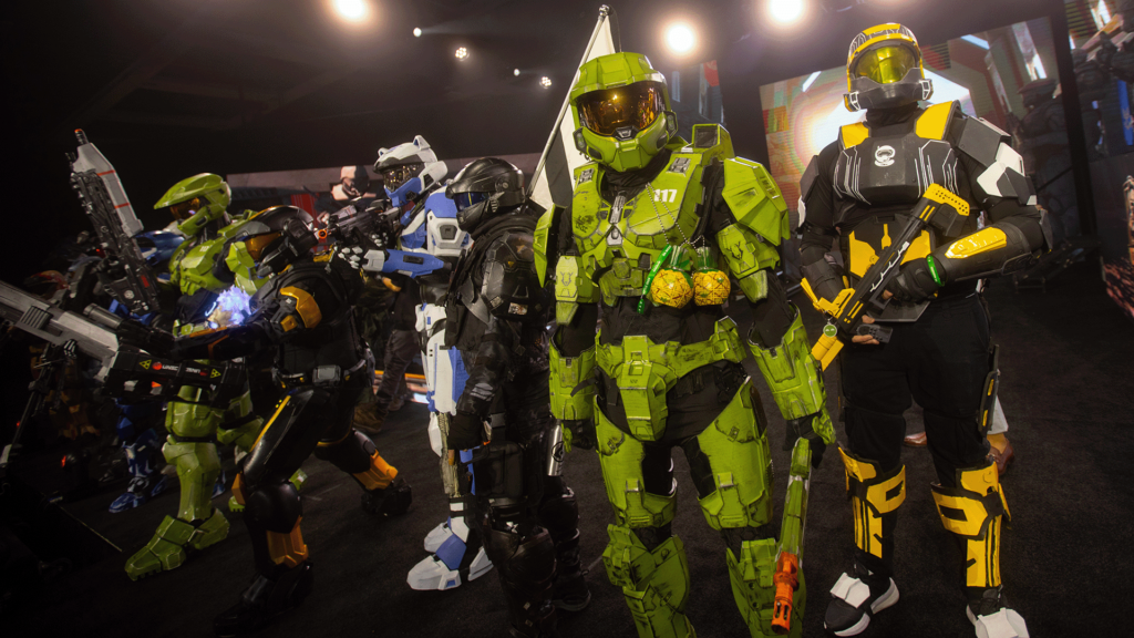 Halo cosplayers on the main stage at the Halo World Championship