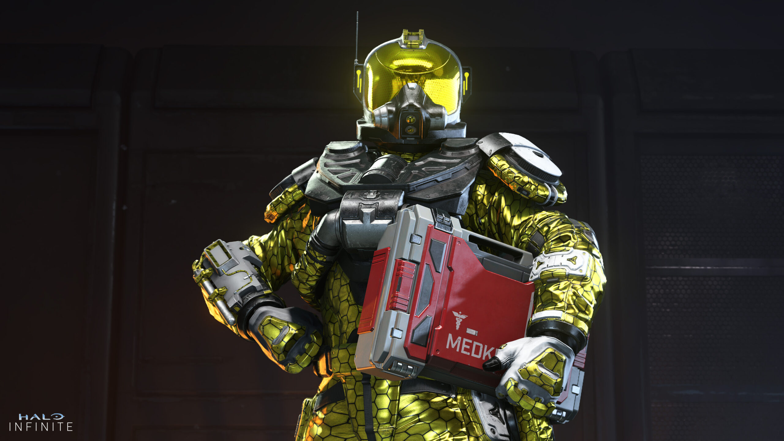 A Spartan in Ogun HAZMAT armor proudly clutches a Medkit.