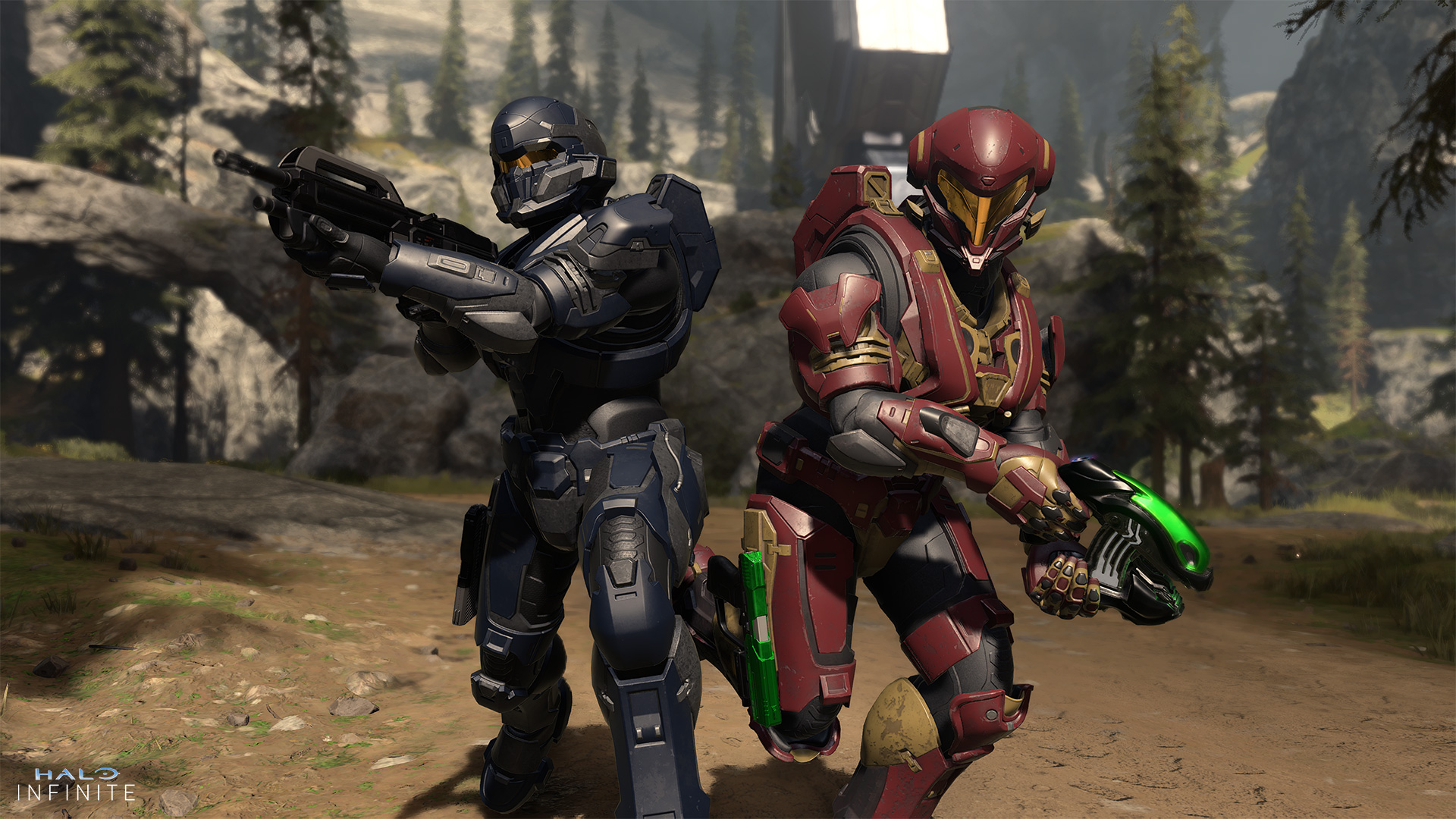 Hunter and Copperhead armors in Halo Infinite.