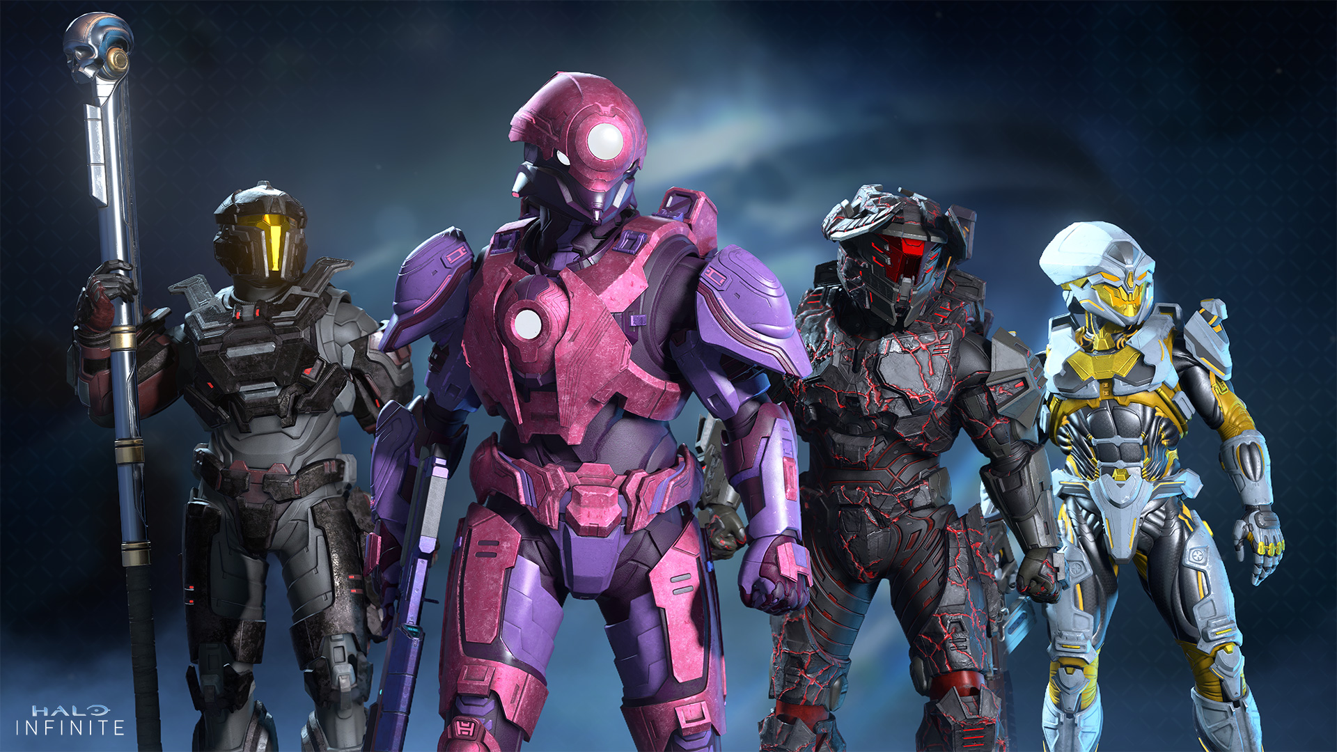 The Dominarch, Sibyl, Deimos, and Cavalier armor sets.