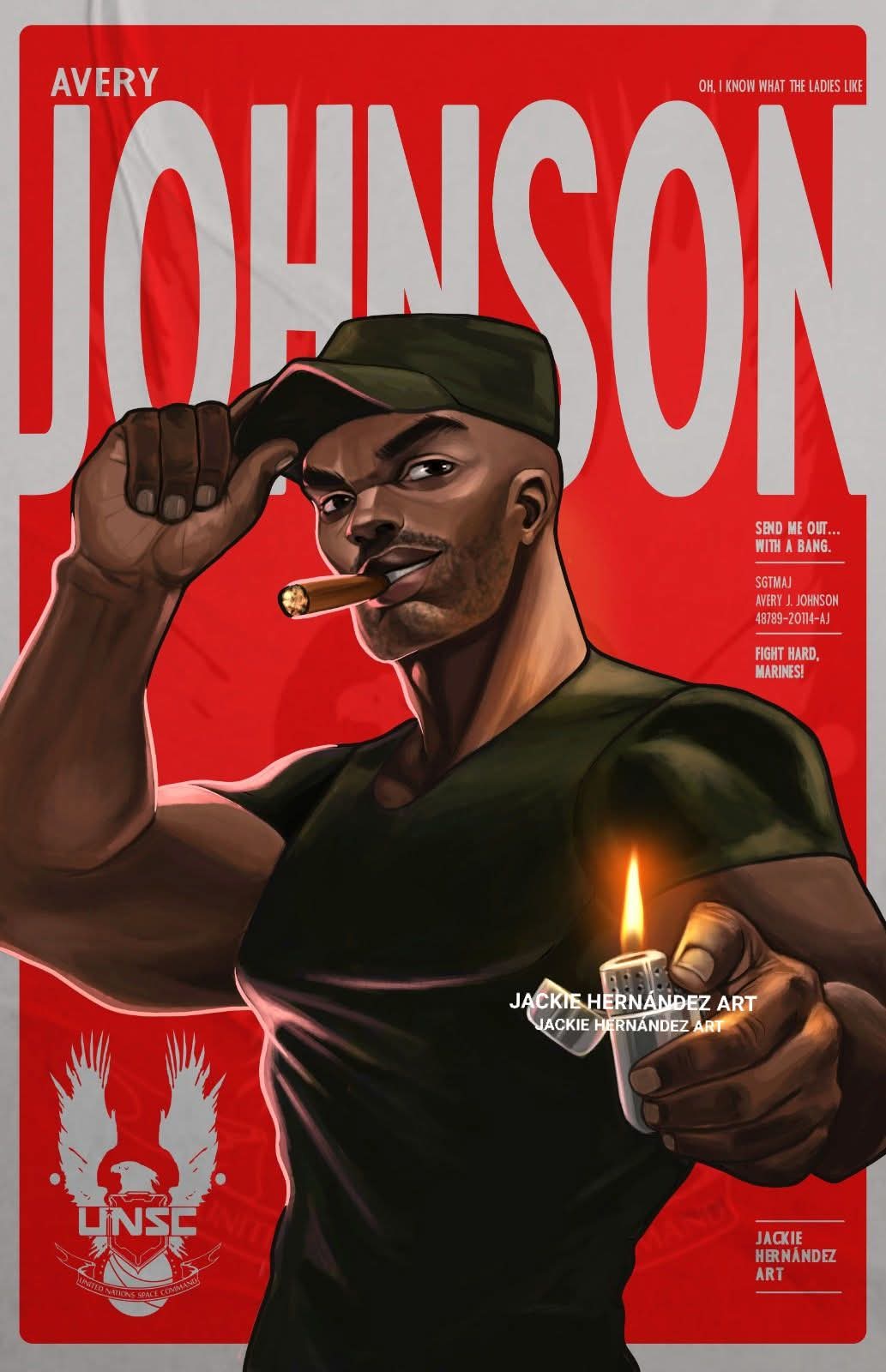 Avery Johnson pin-up magazine cover art by JackieHernndez6.