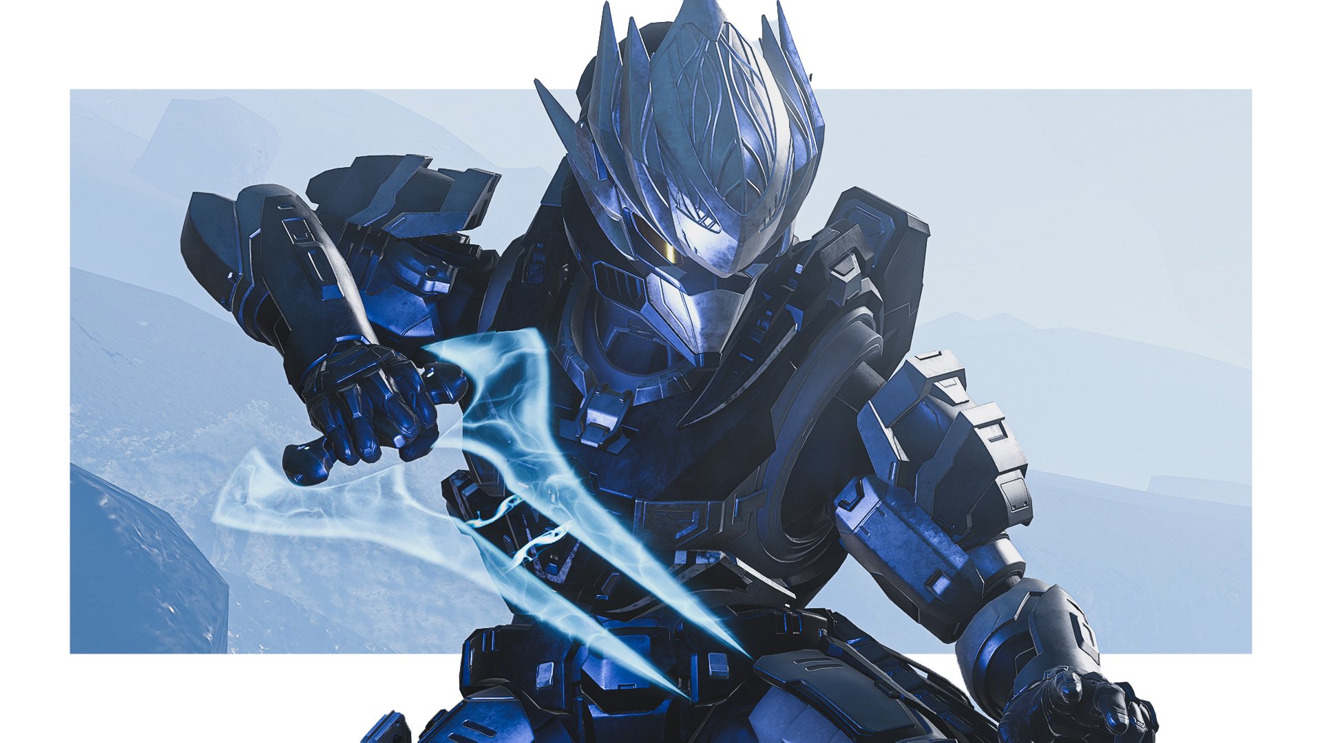 A Spartan in Hayabusa armor stands poised with an energy sword.