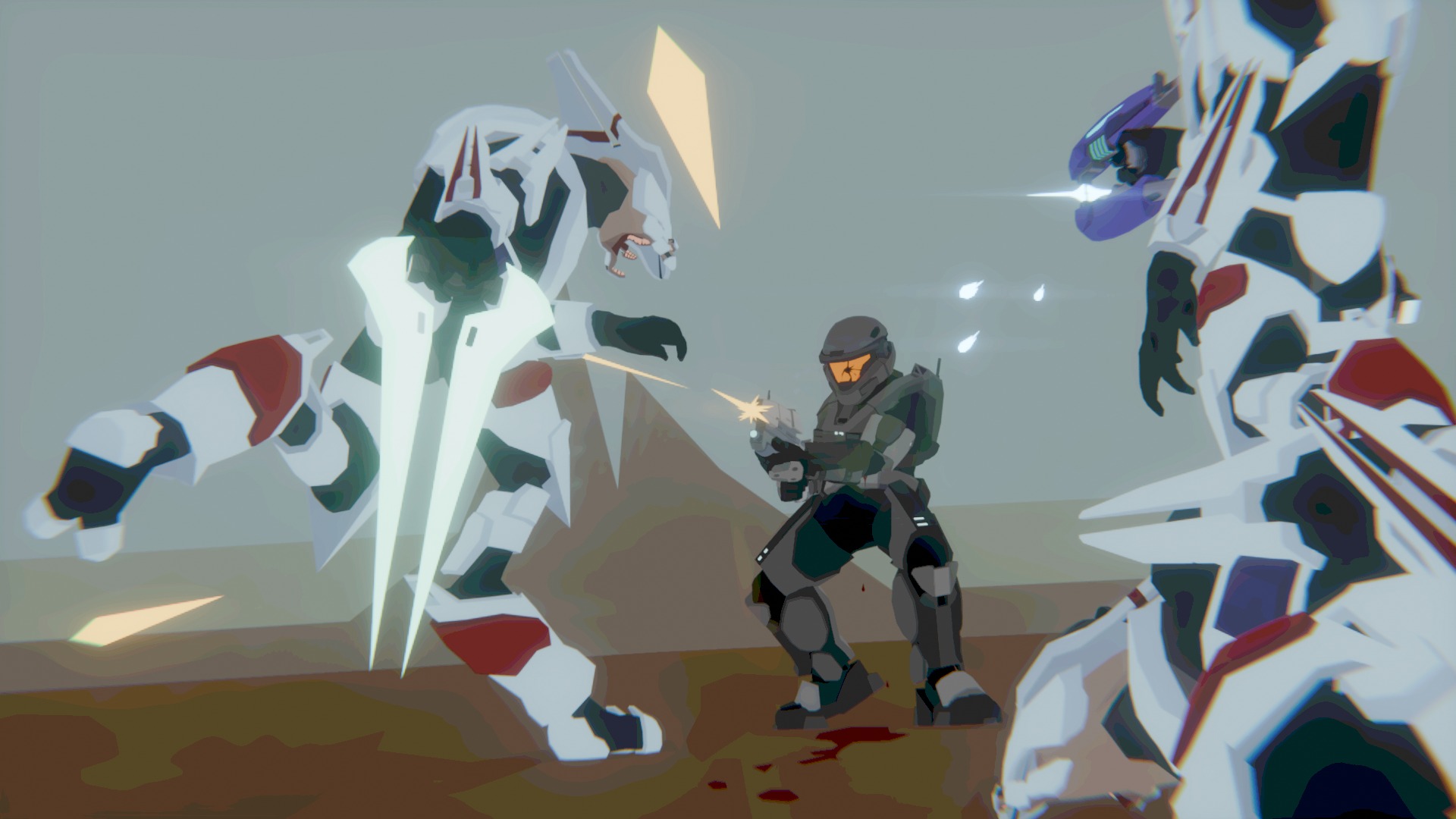 A Spartan makes a desperate last stand against a throng of Elites.