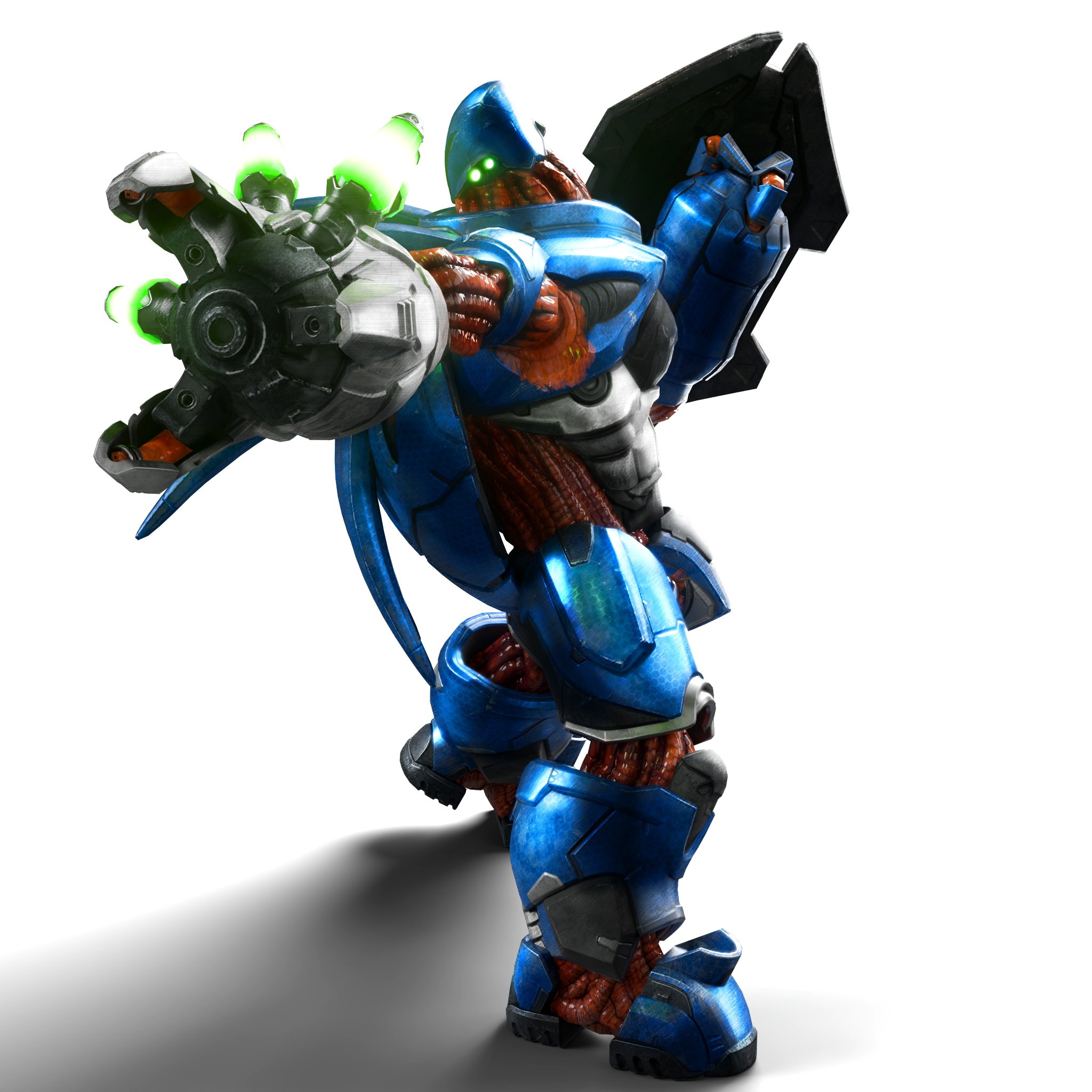 A Hunter aims its plasma cannon.