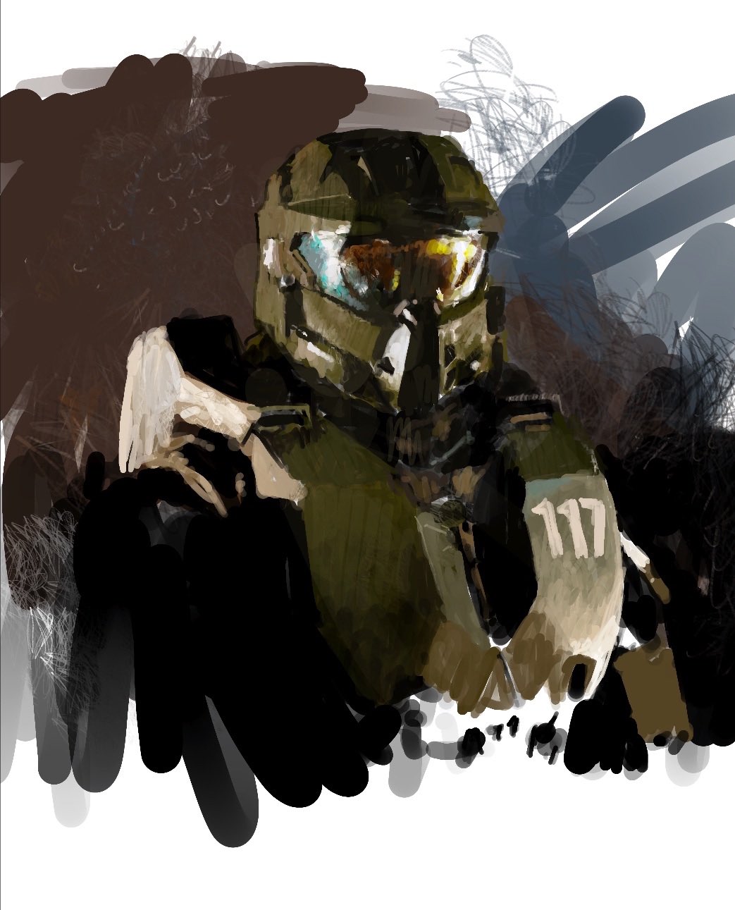 Digital painting study of the Master Chief.