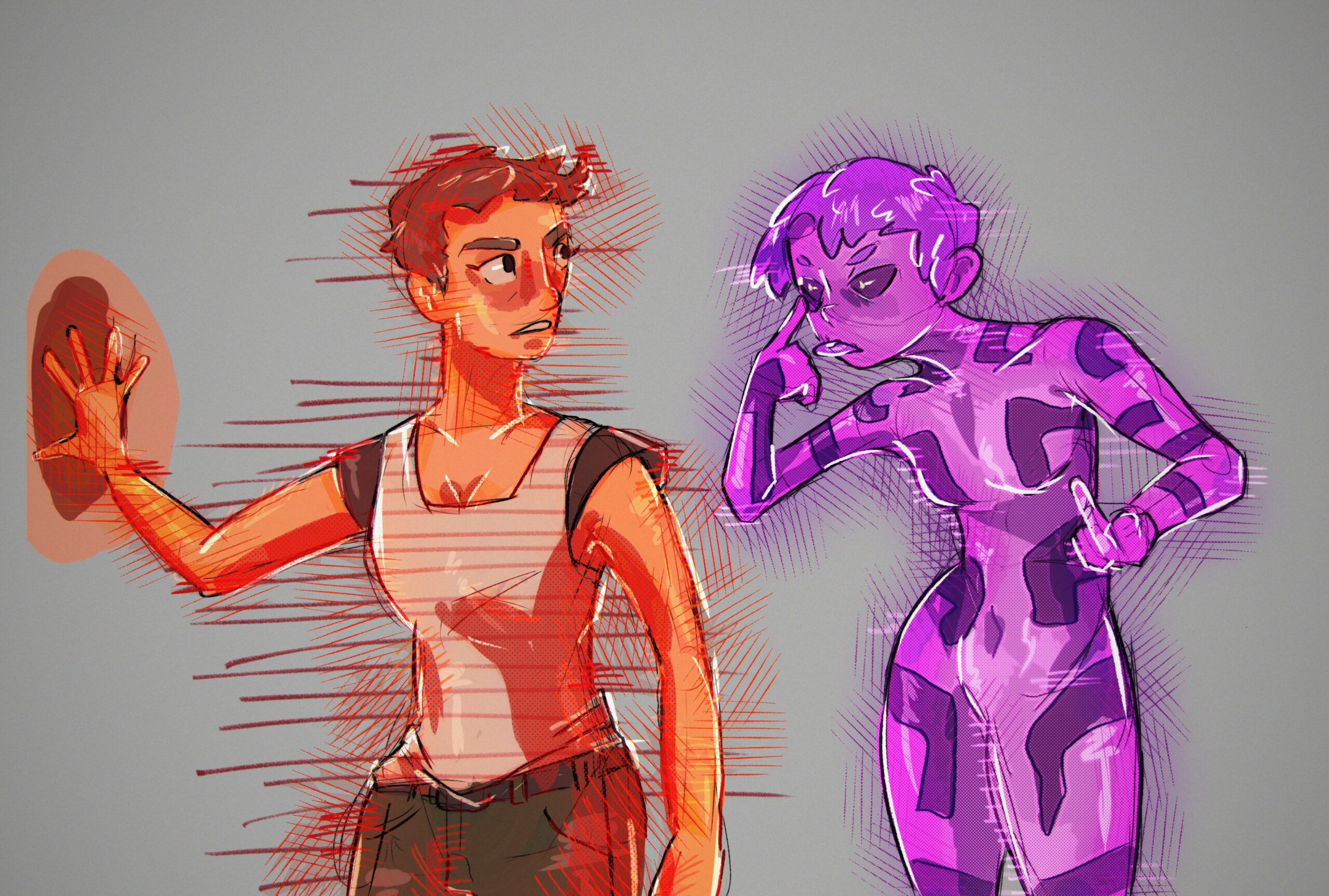 Cortana blows a raspberry at Isabel.