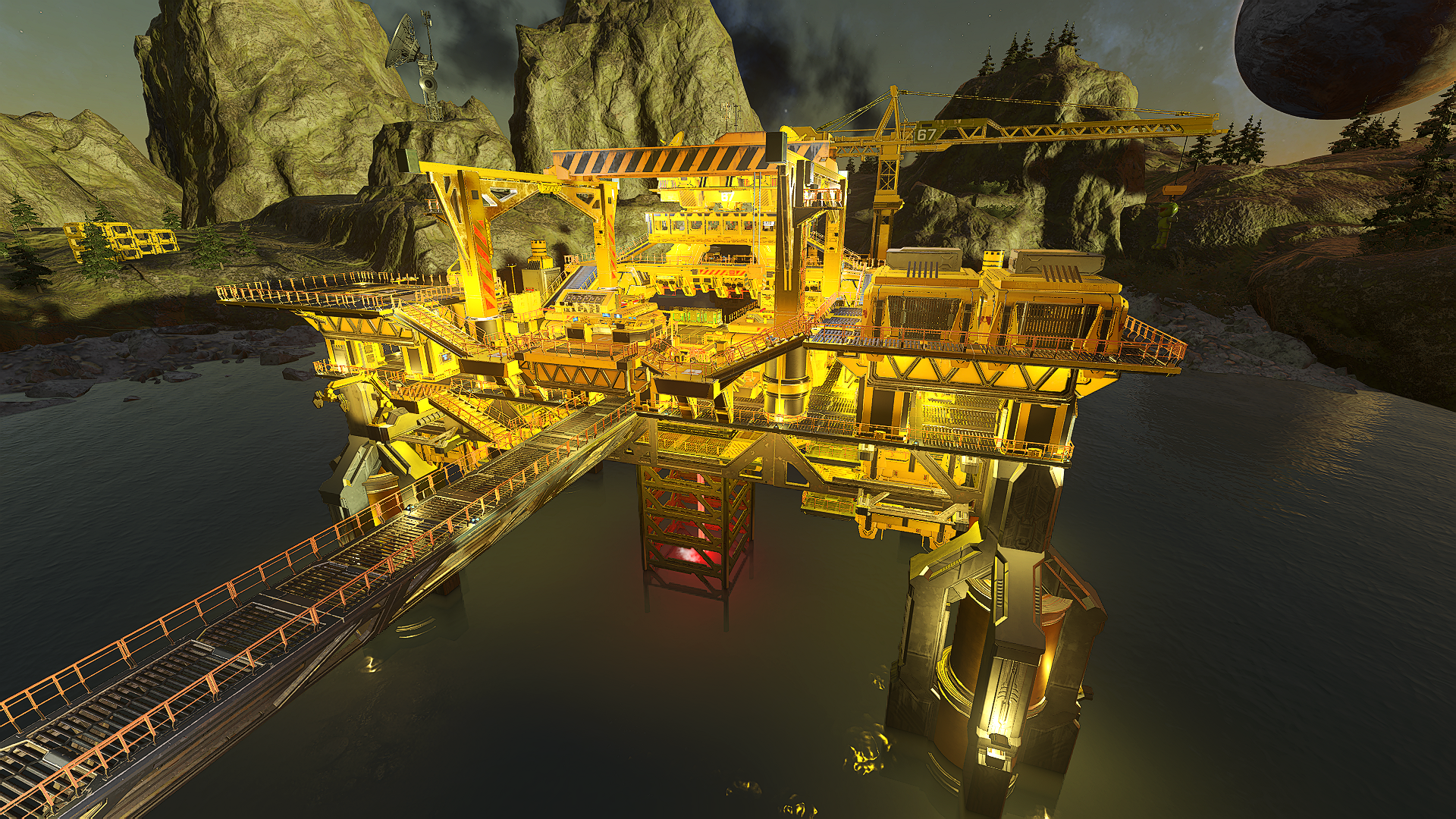 A rigging platform with lots of traversal hallways.