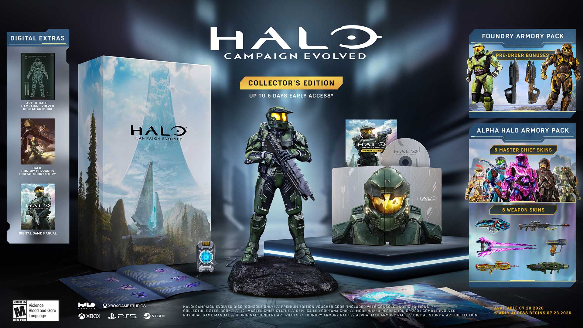 Image of the Halo: Campaign Evolved Collector’s Edition and its full contents.
