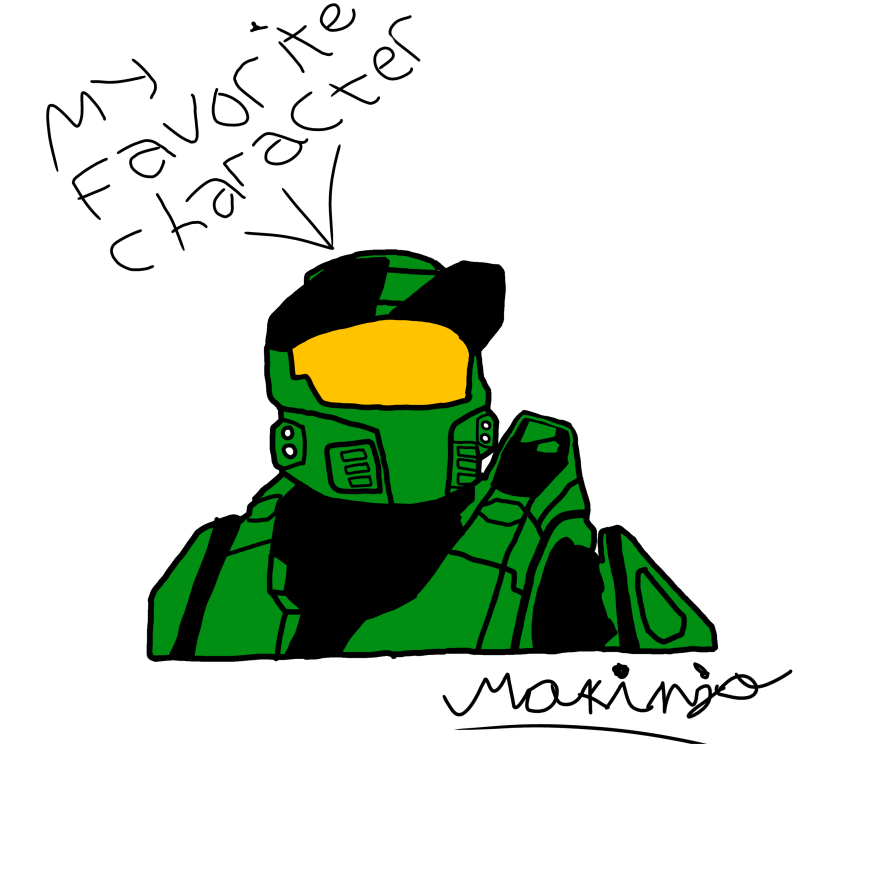 A drawing of Master Chief