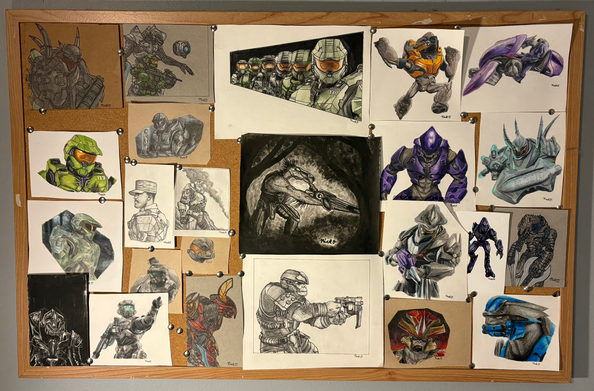 A variety of hand drawn artworks by AphonicWanderer