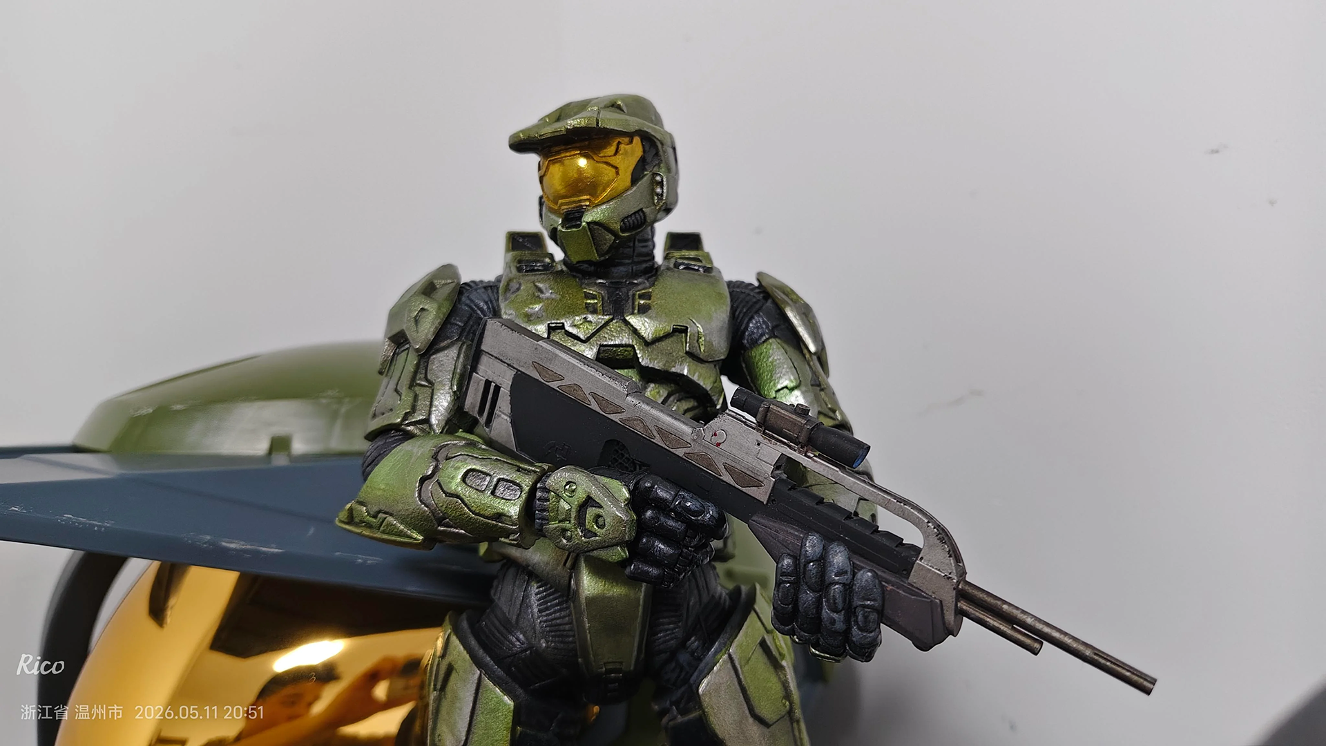 A 3-D printed Battle Rifle for a Master Chief figurine.