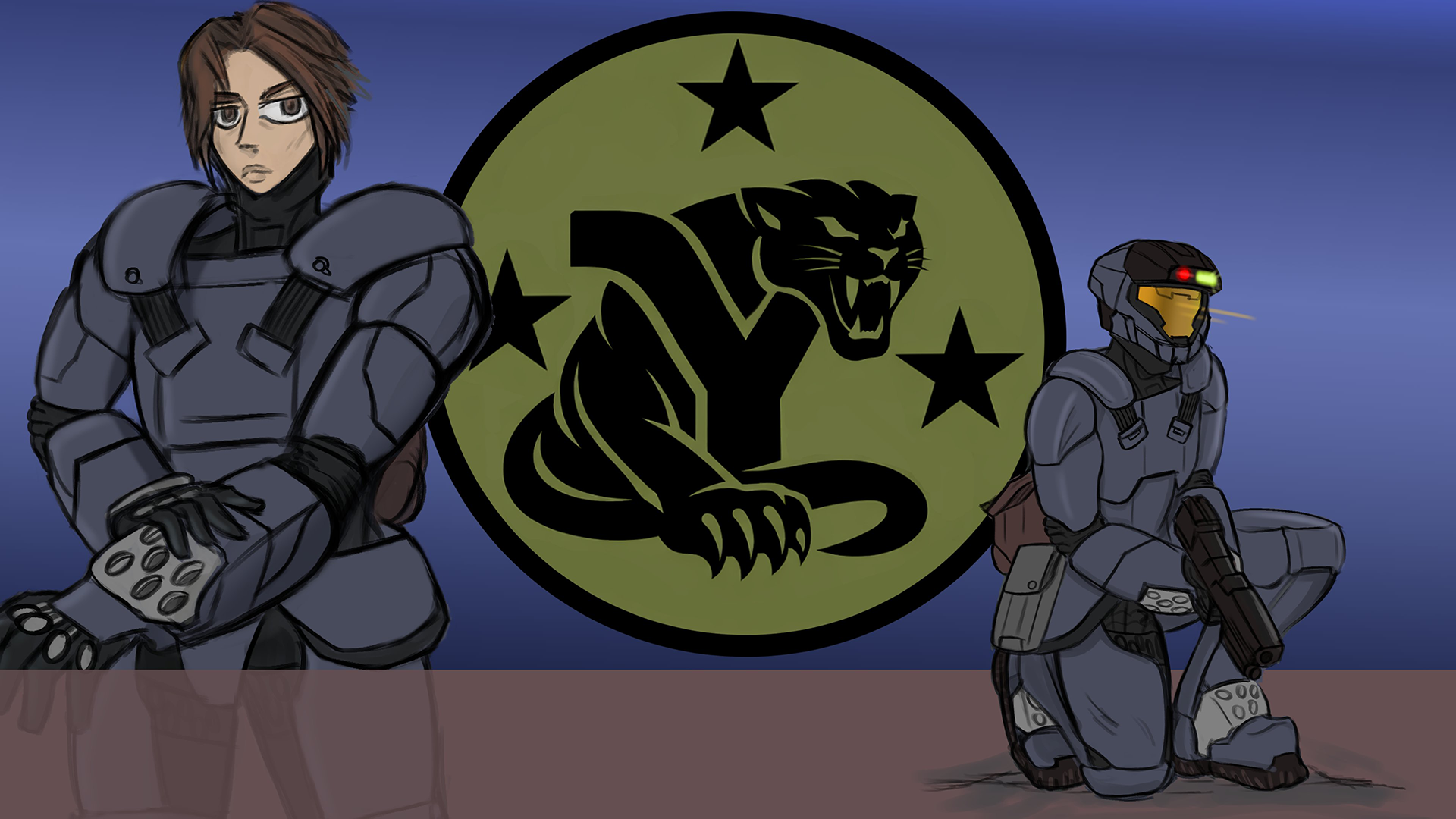 Two original Spartans by the artist.