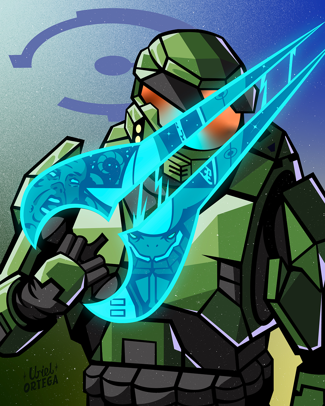 Master Chief wielding an Energy Sword