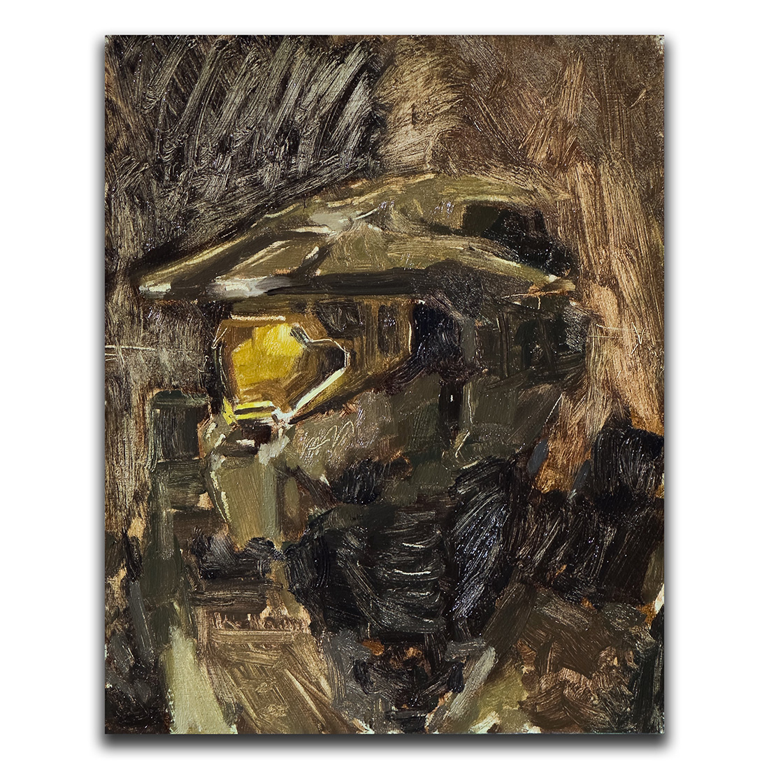 Oil portrait of the Master Chief by ArtistRyker.