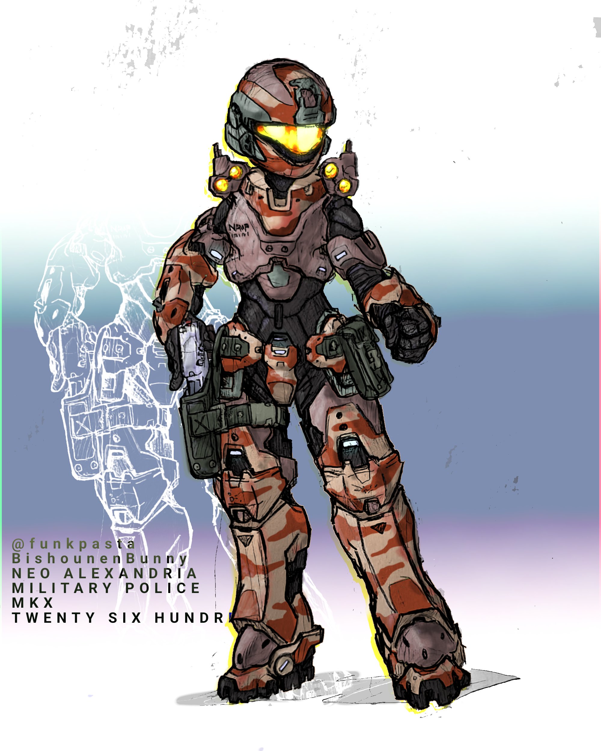 Art by FunkPasta. A Spartan OC from the year 2600.