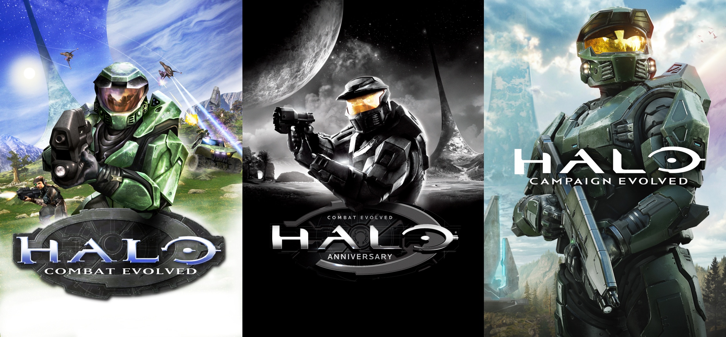 Halo: Combat Evolved, Anniversary, and Campaign Evolved triptych