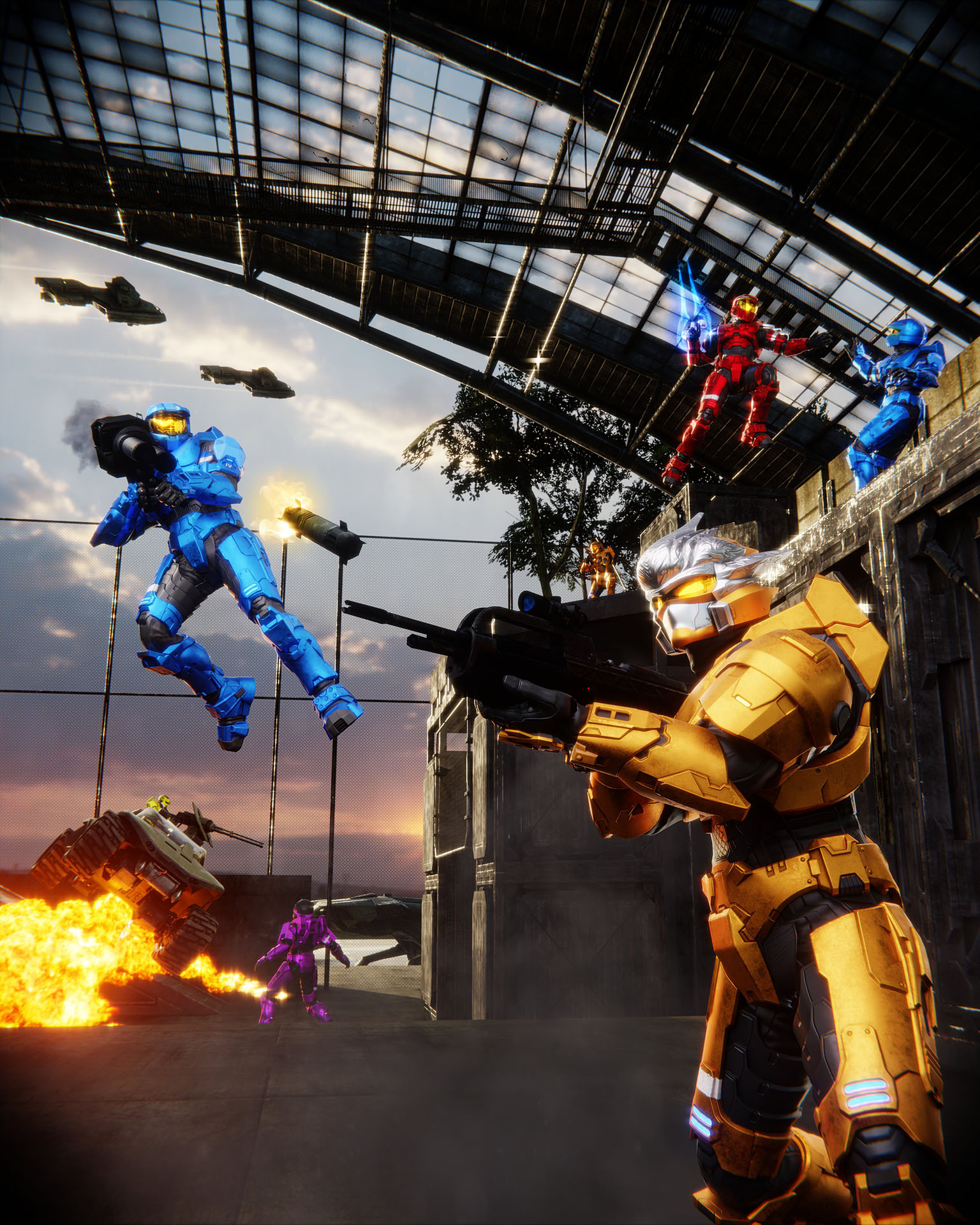 Art by The_Lp_King. Spartans battle it out in a scene inspired by Halo's arena multiplayer.