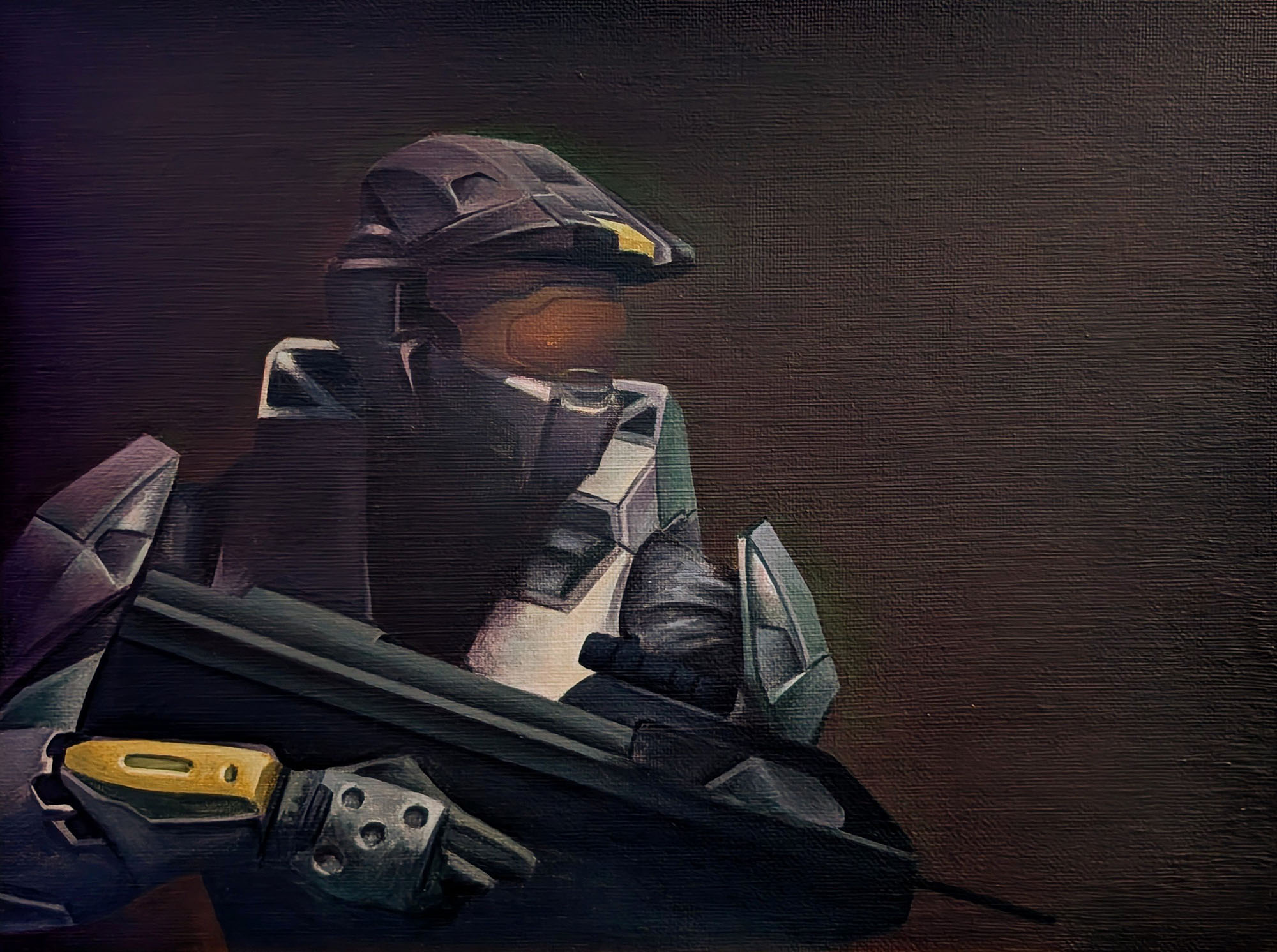 Oil portrait of Red vs. Blue's Agent Washington by parkbroosie.