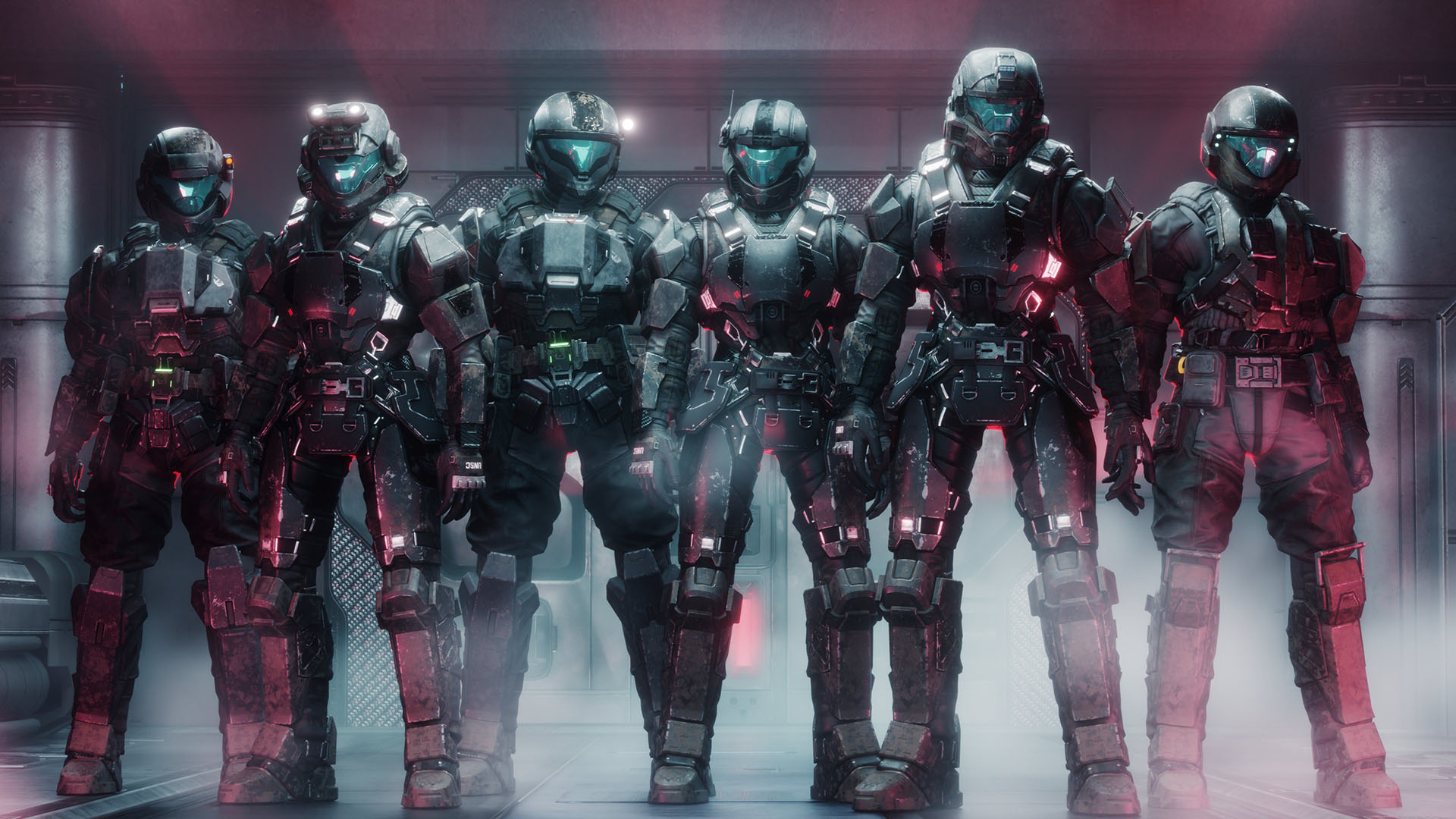 Art by UserUnknownVR. A team of elite ODST operators stands at attention.