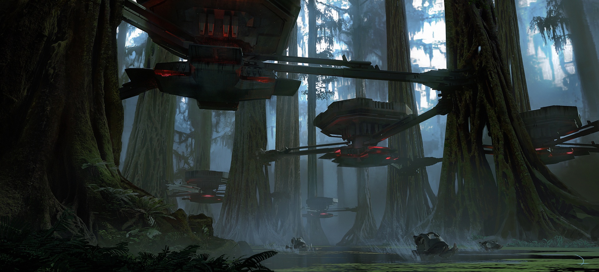 Art of Banished treetop fortifications on Zeta Halo